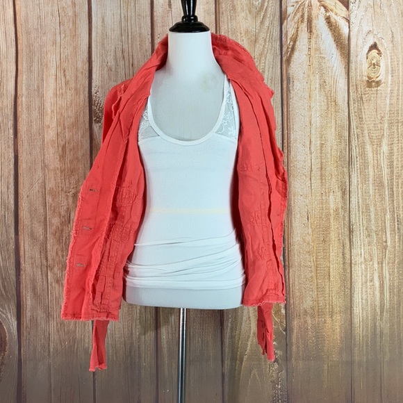 ➡️H&M Orange Linen Blazer Size 10 - Picture 5 of 12